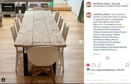 Il tavolo di Retyrofficina Milano a casa di Marco Bianchi